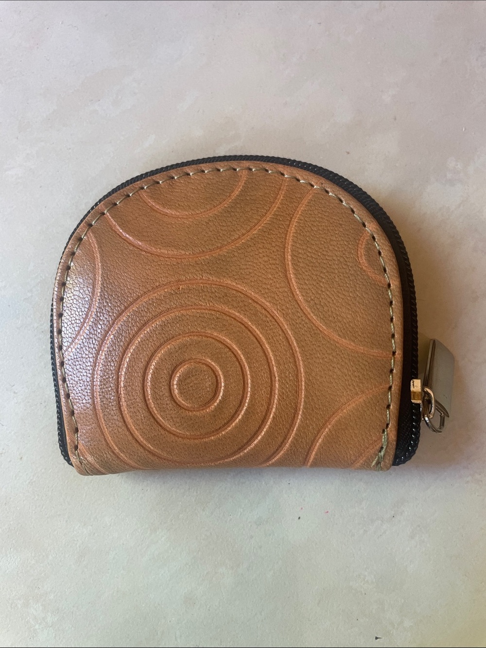 Fair & Square Women's Brown Leather Zip Coin Wallet